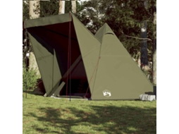 Vidaxl Tenda Familiar Tipi Para 6 Pessoas Impermeável Verde Azeitona