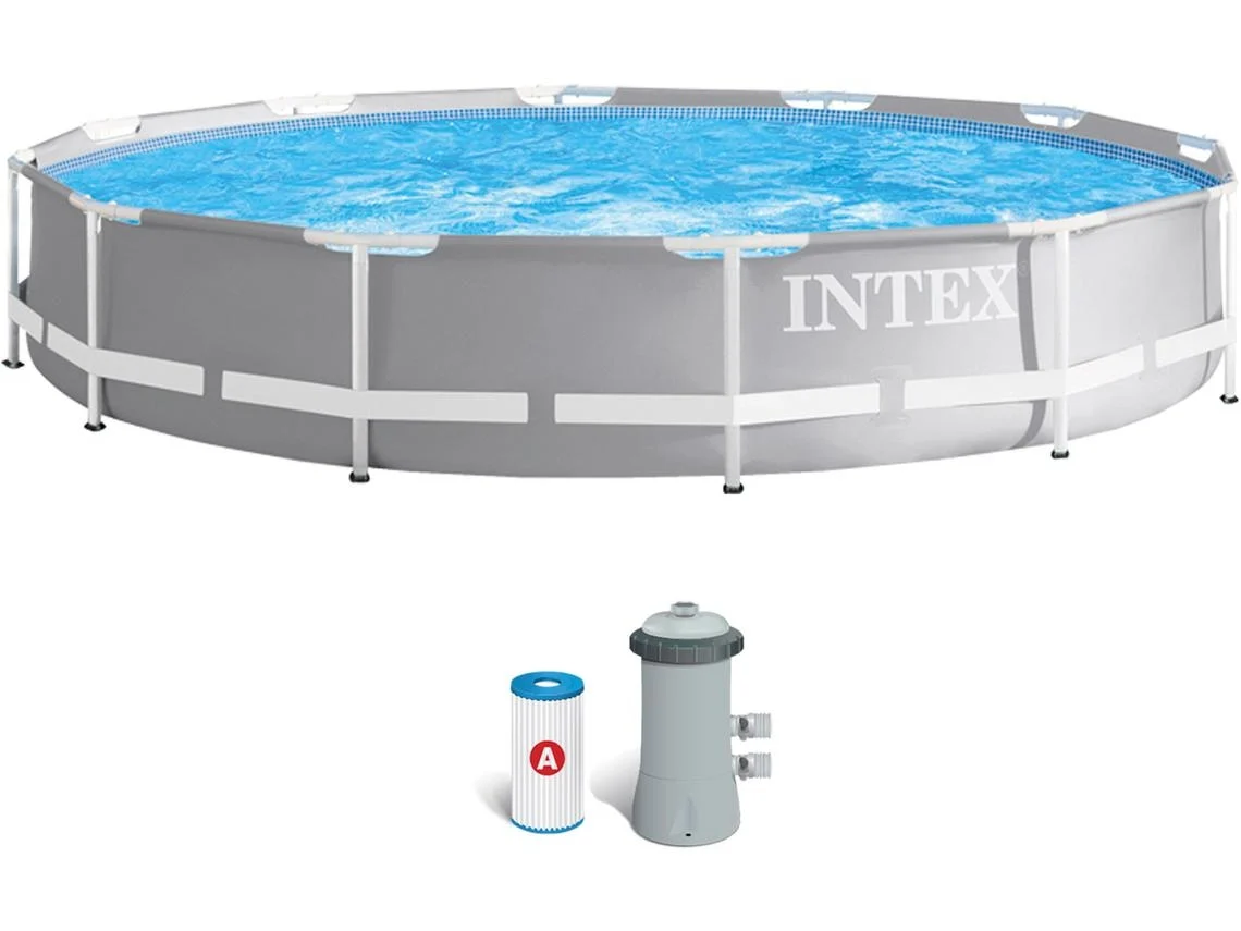 Piscina Tubular com Filtro INTEX Prisma Frame Redonda (6.503 L - PVC - 366x76cm)