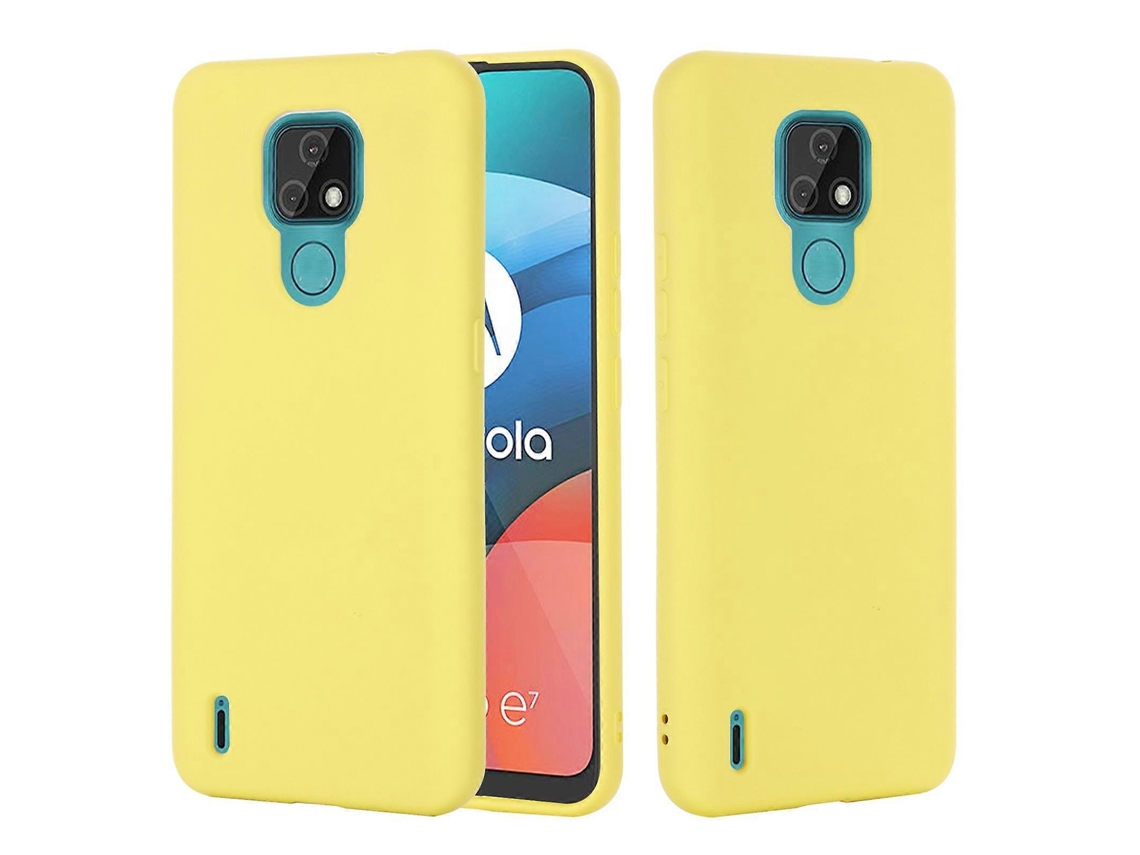 Capa De Silicone Líquido À Prova De Choque Com Cobertura Total Para Motorola Moto E7 2020 Pure Color
