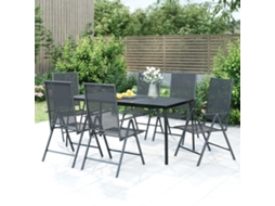 Pcs Conjunto De Jantar Para Jardim Aço Antracite Dkd Home Decor