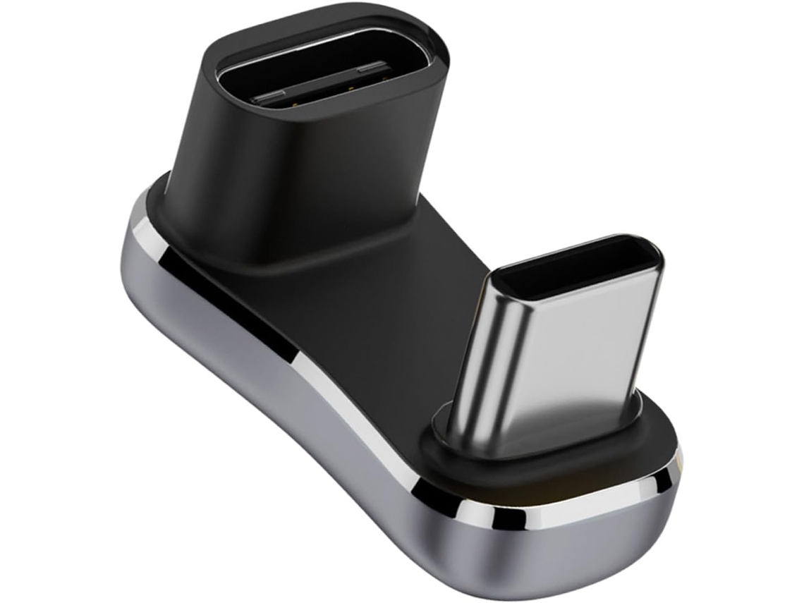 Adaptador Usb-c De Ângulo Reto Para Uso Portátil, Compatível Com Tablets E Computadores.