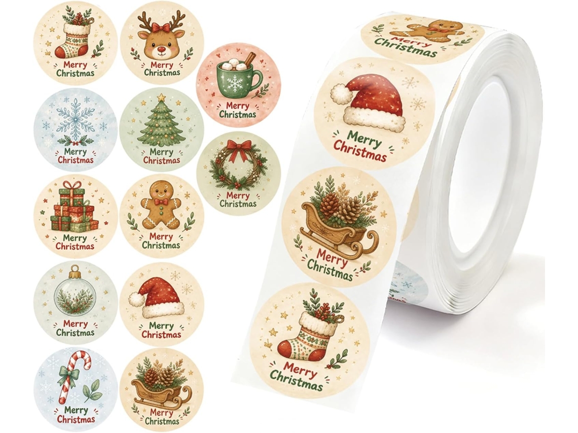 Rolo De Autocolantes De Natal