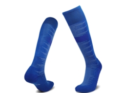 Meias de Futebol para Meninos e Meninas, Algodão Respirável, Antiderrapantes, Até o Joelho. MDUG (azul)