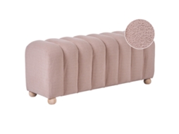 Banco De Cama Beliani Idyllwild De Bouclé Beige 111x40x45