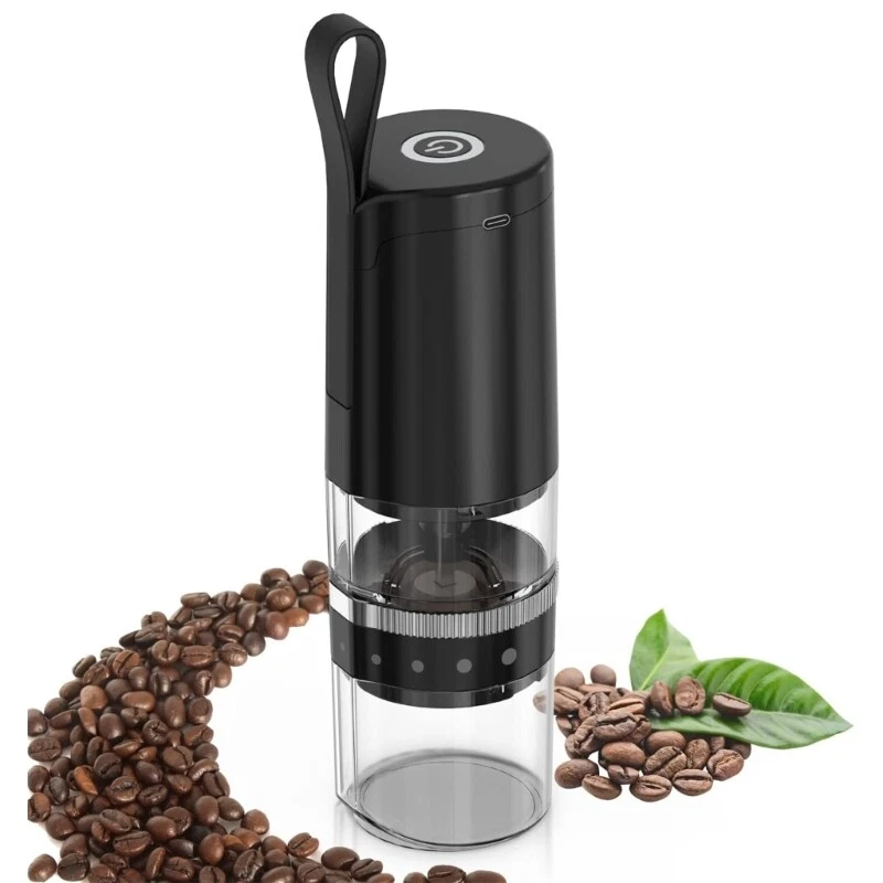 Moedor De Café Elétrico Cerâmica, Ajuste De Moagem, Transparente, Para Grãos De Café E Especiarias, Uso Em Casa, Escritório E Viagens