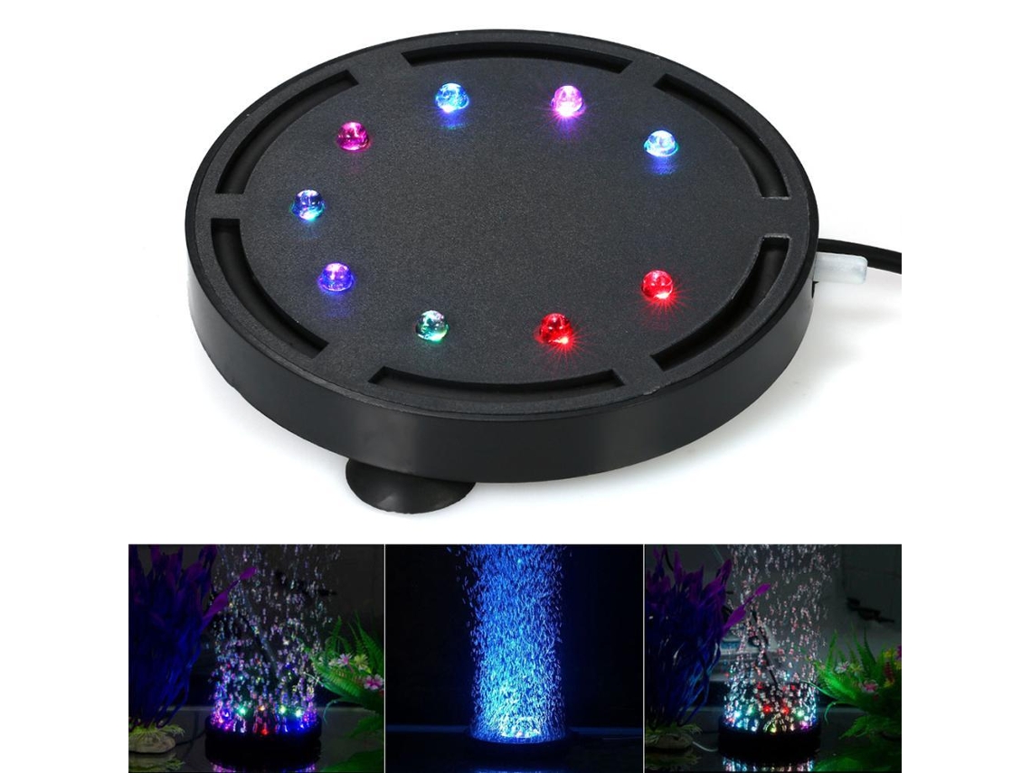 Luz Submersível Aquário 12led Bolhas Ar Rgb Decorativa Peixes Tartarugas S/MARCA