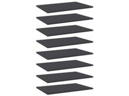 Vidaxl Prateleiras Para Estante 8 Pcs 60x40x1,5cm Contraplacado Cinza