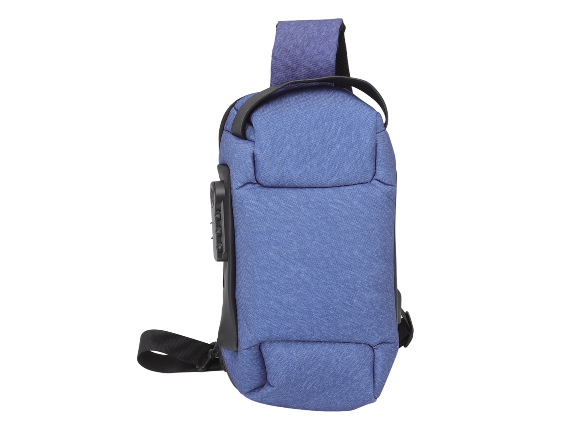 Bolsa Transversal Anti furto com Cadeado e À Prova D'água Oxford Azul S/MARCA