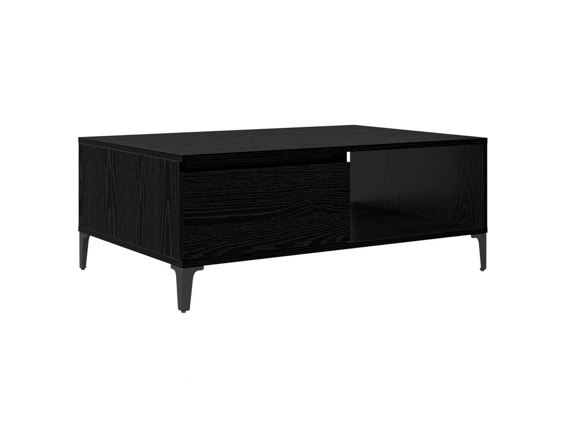 Conjunto 1 Mesa De Café Industrial Vidaxl Preto Derivados De Madeira (90 X 60 X 35 Cm)