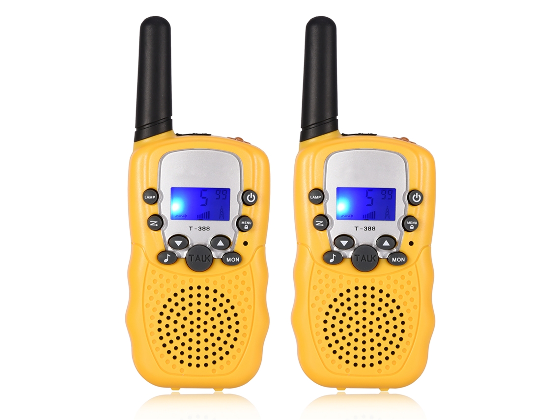 Aetheria 2pcs Walkie Talkies para Crianças 3km Alcance com Clip de Cinto Brinquedo Amarelo