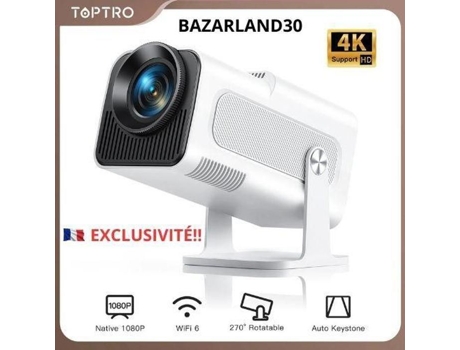 Toptro Tr27 4k Projetor de Vídeo 20000 Lumens Fhd Portátil 1080p Wifi6 Bluetooth