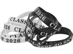 Magiclulu 50 unidades de Pulseiras de Silicone Flexíveis para Formatura Da Turma 2026-resistente E Com Texto Livre