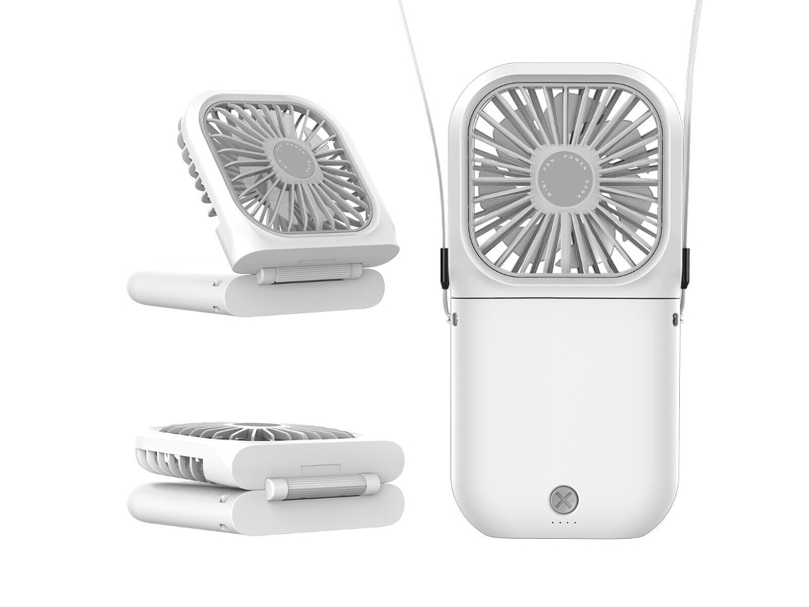 Mini Ventilador Dobrável Portátil com Suporte e Refrigeração de Ar, 3000mah, Bateria Recarregável SUNNY SPACES