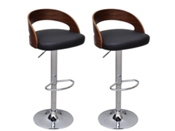 Vidaxl Bancos De Bar 2 Pcs Madeira Curvada