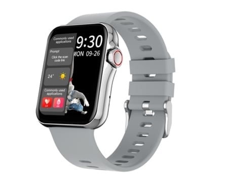 Smartwatches 1 7 Cardiofrequenzimetro Cinza Prateado AUJEZON