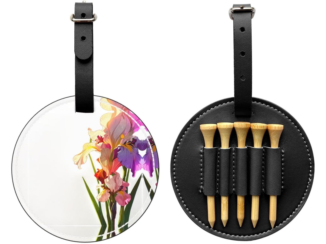 Bolsa para Tees de Golfe com Estampa de Íris, Preta S/MARCA