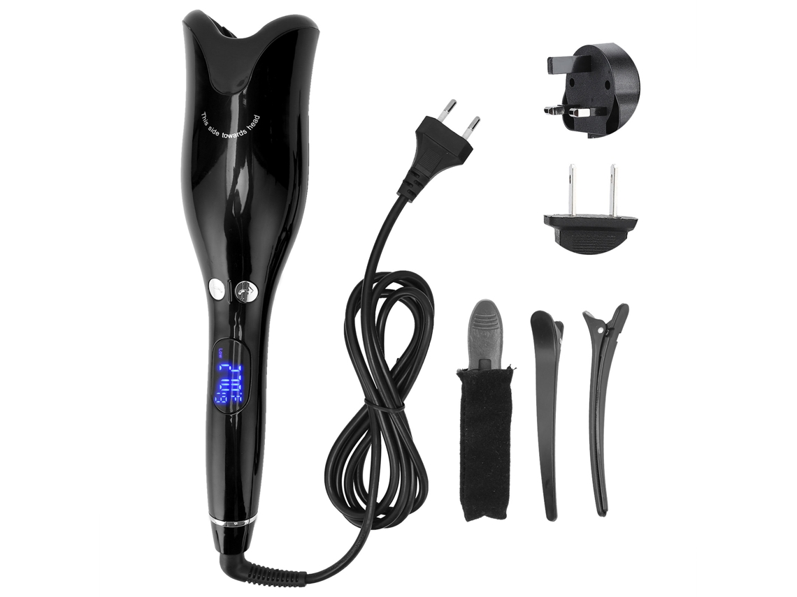 Modelador De Cabelo Automático Com Temperatura Ajustável, Profissional, 110, 240v, Preto, Plugue Ue