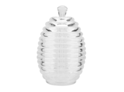 Pote De Mel Colmeia 265ml Com Bastão Gotejador, Transparente, Para Armazenamento E Distribuição