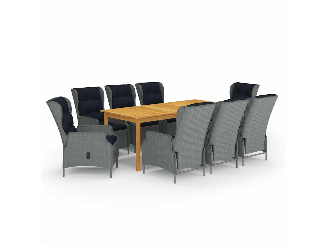 Dining Set, Dining Sets Vidaxl Cinzeto Madeira De Acácia (n/a)