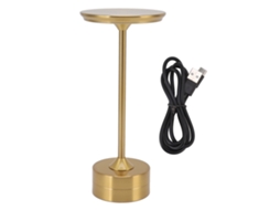 Lâmpada de Mesa Sem Fio Recarregável 2000mah Led 3 Níveis de Brilho Portátil Usb C Metal Ouro