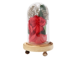 Decoração de Rosa Artificial com Capa de Vidro Presente Dia Dos Namorados para Casa e Mesa