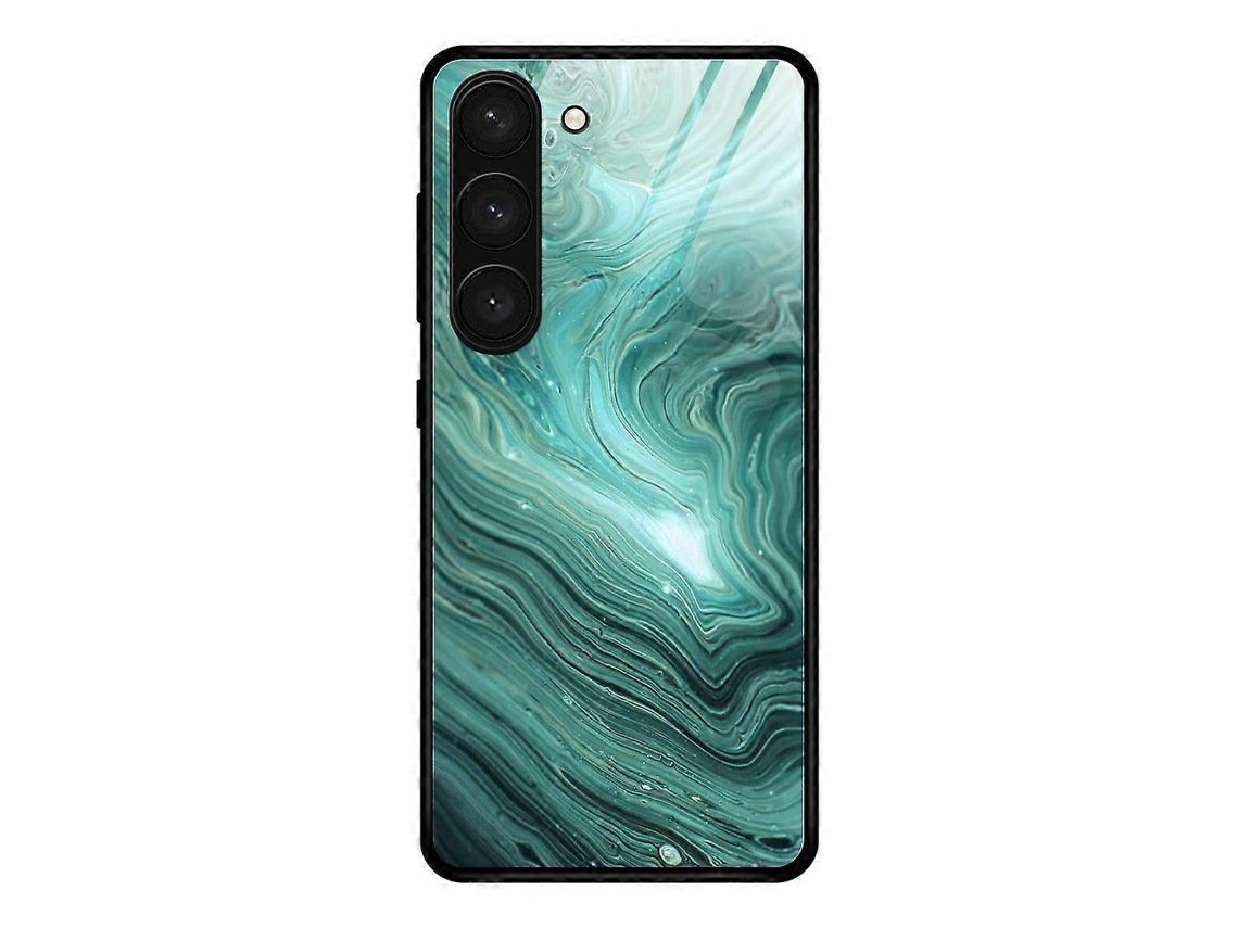 Capa De Celular De Vidro Com Padrão De Mármore Para Samsung Galaxy S23+ 5g