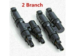 Conector de Painel Solar Mc4 T branch 1 para 6 Vias M/f 50a 1000vdc Ip67 Preto 4 Ramas S/MARCA
