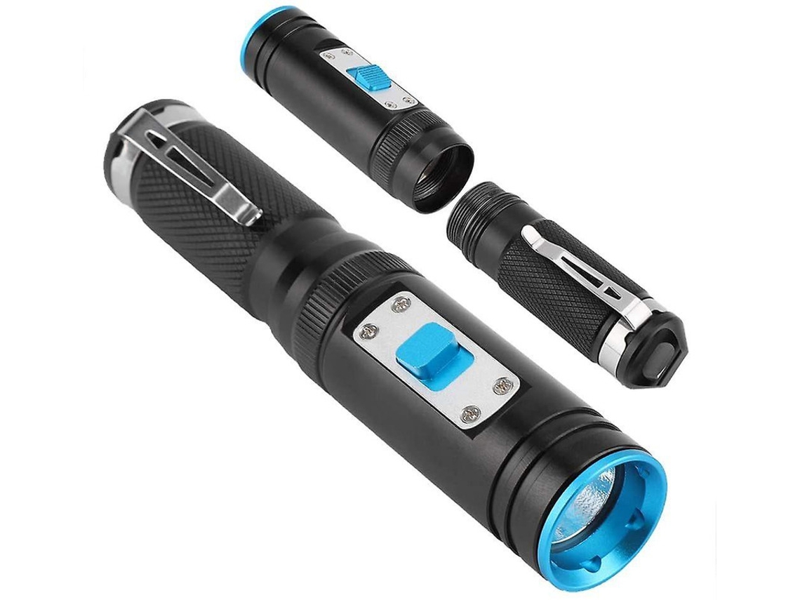 Lanterna Mergulho 1300lumens 50m Bateria Subaquatica Preto Yizhood