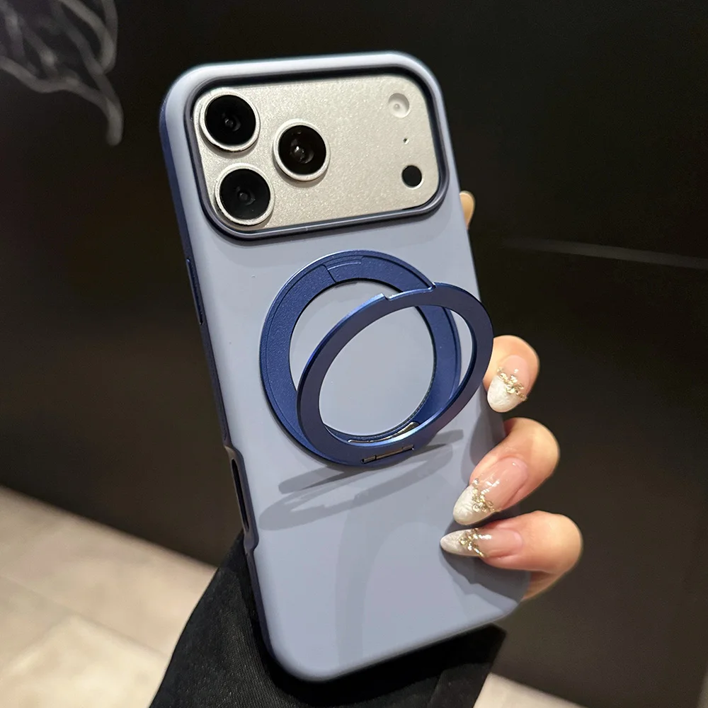 Capa Para Celular Com Suporte Magsafe E Rotação De 360° (iphone 12 Pro Max Azul)