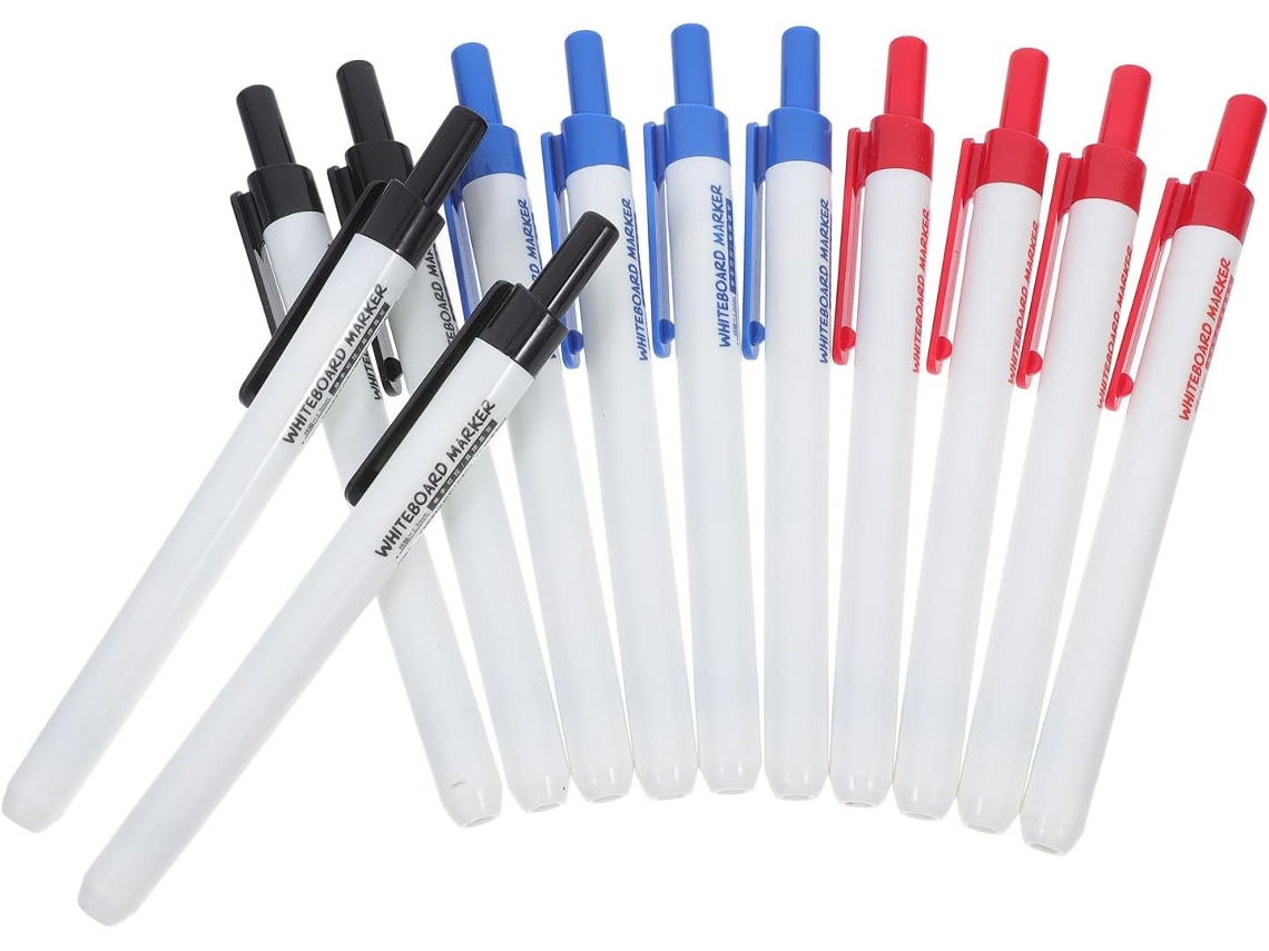 Conjunto de 12 Marcadores para Quadro Branco em Plástico, 12 M, para Escritório CHABERLU