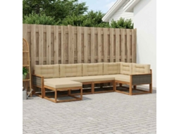 Vidaxl Conjunto De Sofás Para Exterior 6 Pcs Natural E Bege