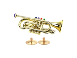 Lurelia Trompete Infantil Com Abs, 2 Pratos, 15 Cm, 2 Cm E Madeira, Pré-escolar
