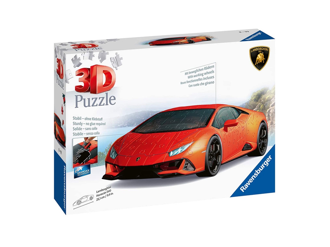 Puzzle 3D Lamborghini Huracan Evo RAVENSBURGER (Idade Mínima: 10 - 108 Peças)