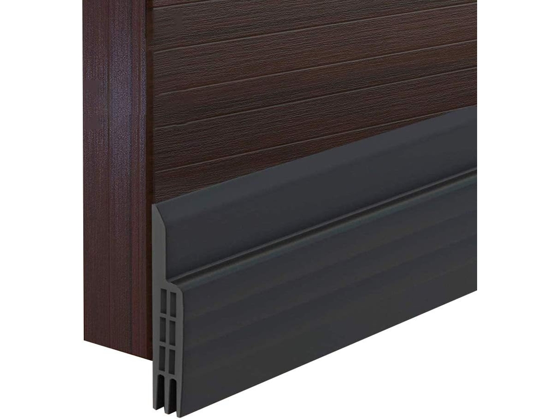 Batente De Porta, Fita De Vedação Acústica De Silicone Para A Parte Inferior 100 X 4 X 0,4 Cm, Autoadesiva Preta Para Internas Externas