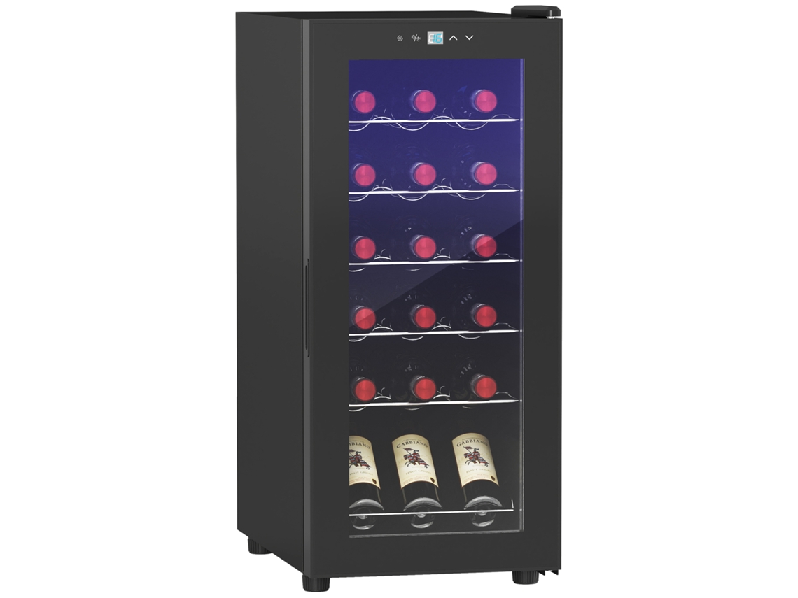 Adega Climatizada para 18 garrafas com visor digital, luz led e controle de temperatura preta ZENCORE SERVICES