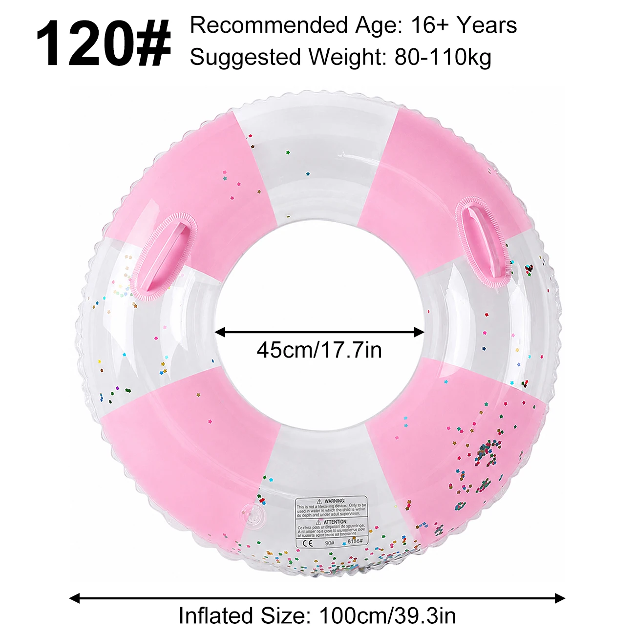 Boia Inflável (120 Libras, Com Alças), Material Pvc, Brinquedo Aquático De Verão Para Praia.