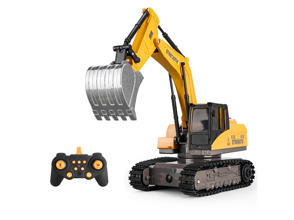 Amarelo Y1803 1/20 13ch 2.4g Rtr Escavadora Rc em Liga Metálica, Modelo de Veículo com Luzes Coloridas, Efeitos Musicais e Spray para Crianças MDUG