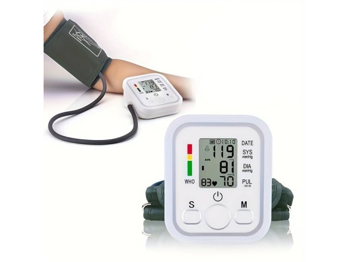 Monitor De Pressão Arterial De Braço Com Função Memória, Branco
