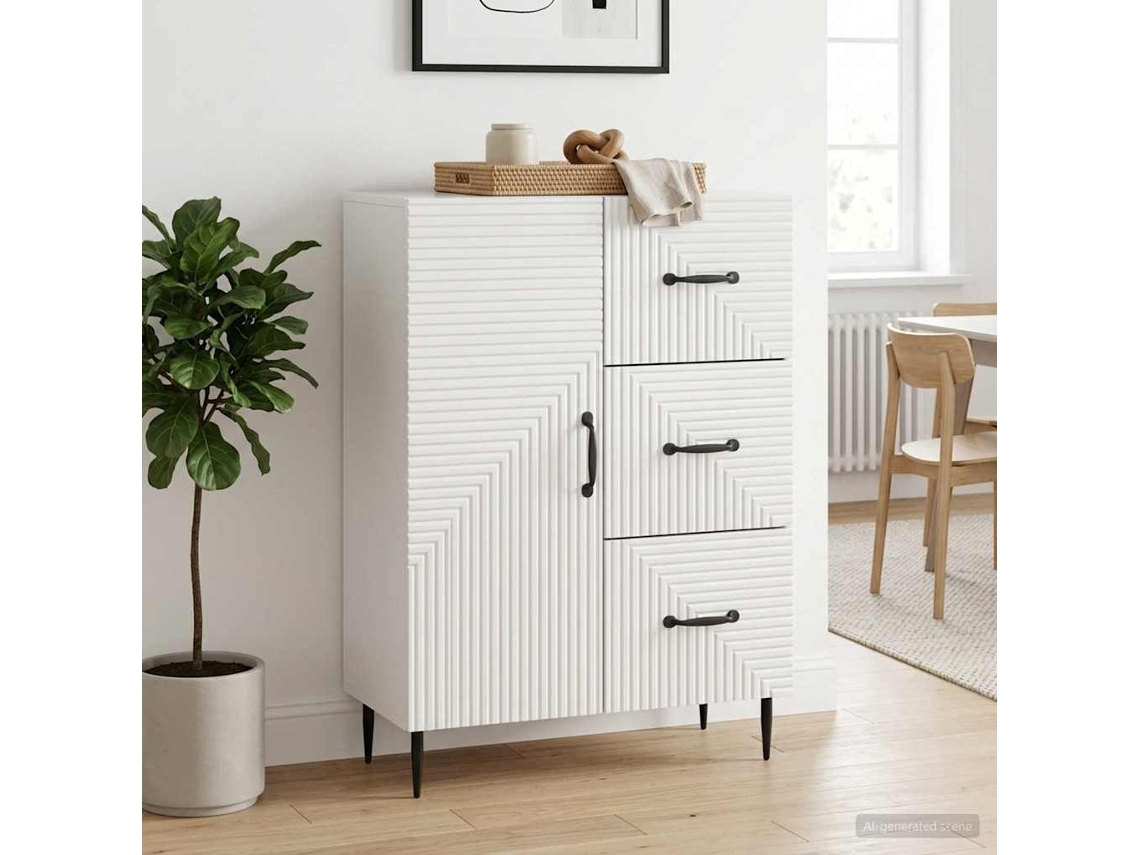 Vidaxl Buffet Com Gaveta Branco Brilhante 66 X 34,5 X 89,5 Cm