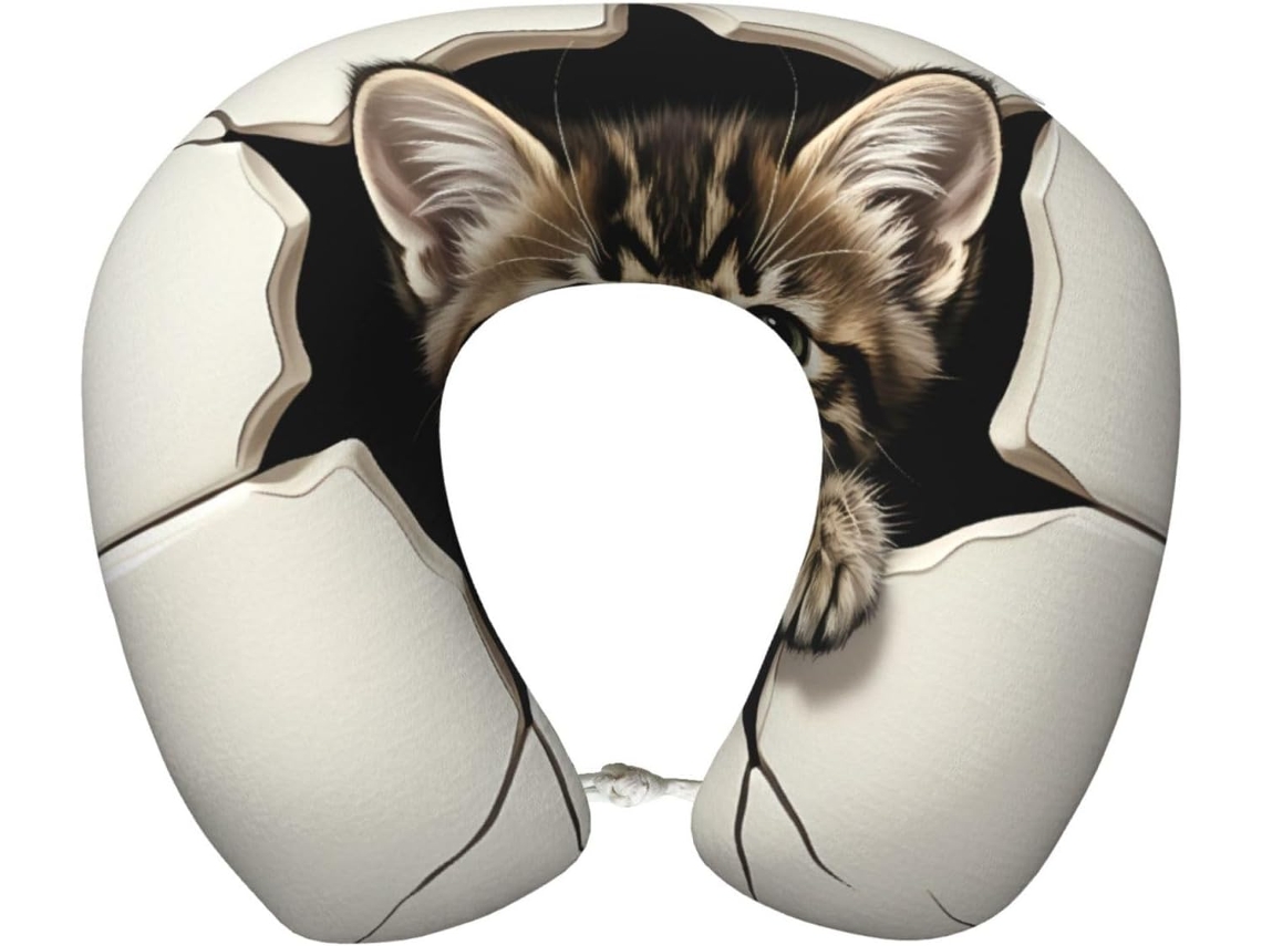 Travesseiro de Pescoço Ergonômico em Espuma Viscoelástica com Conforto Leve Viagens