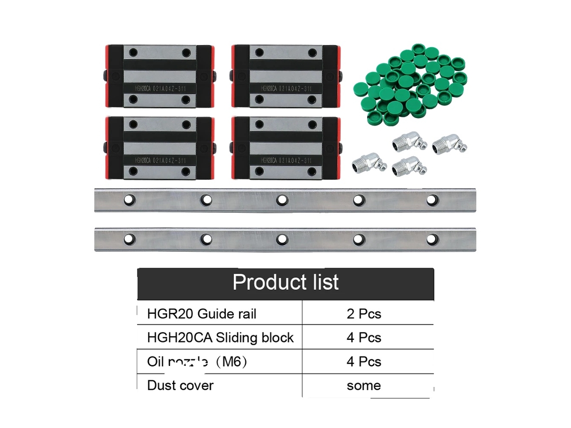 Sistema De Guia Linear, Comprimento Ajustável, Alta Capacidade De Carga, 2hgr20 4hgh20ca-c, 1250mm