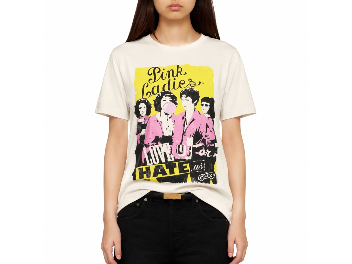 Rockinstone Grease Love Or Hate Natural T-shirt Size:s
