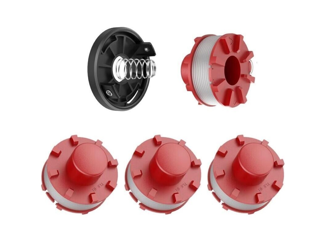 Compatível com Einhell Ce ct36/30 3405096, Agillo 36/255 Bl, Agillo 18/200 (4, Kit com 4 Carretéis de Fio e Tampas para Aparador de Grama AQUAFORGE