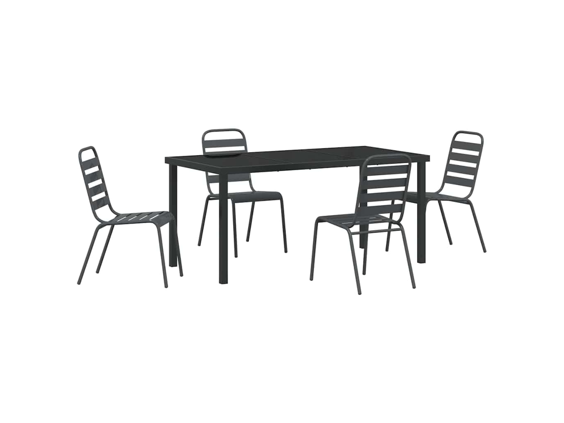 Maison Exclusive - Conjunto De Jantar Para Jardim 5 Pcs Antracite
