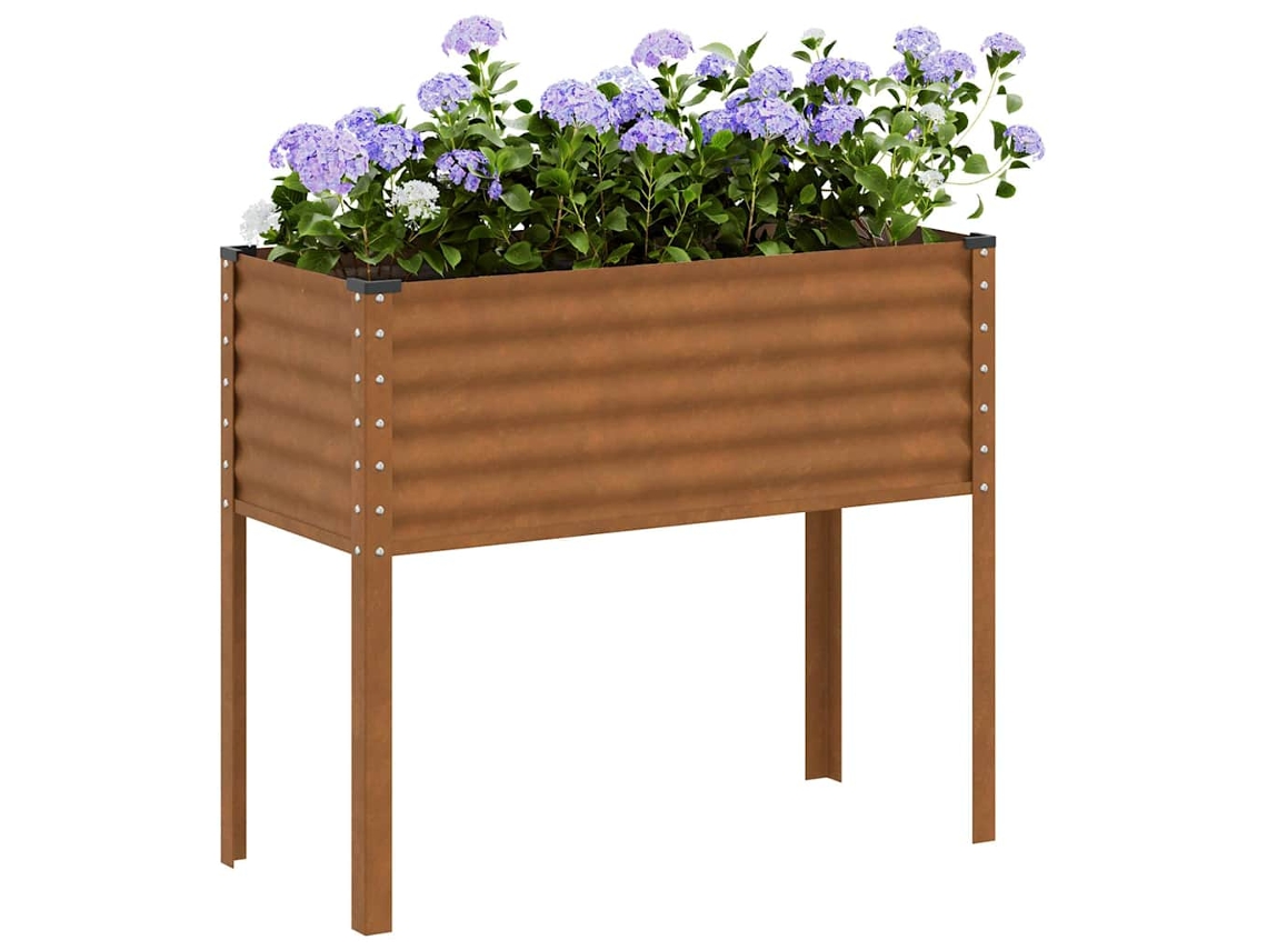 Vidaxl Vaso De Jardim 100x45x90 Cm Aço Resistente Às Intempéries