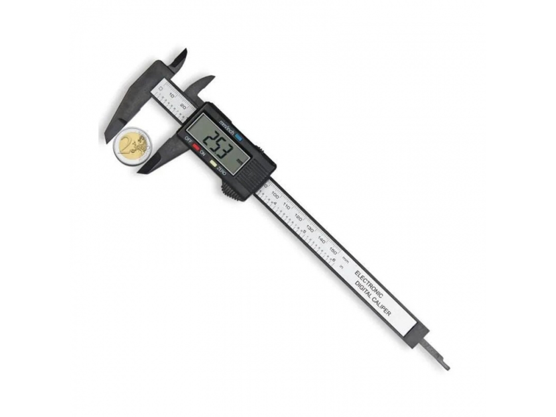 Paquímetro Digital Vernier 150 Mm Com Tela Lcd De Fibra De Carbono E C Slowmoose