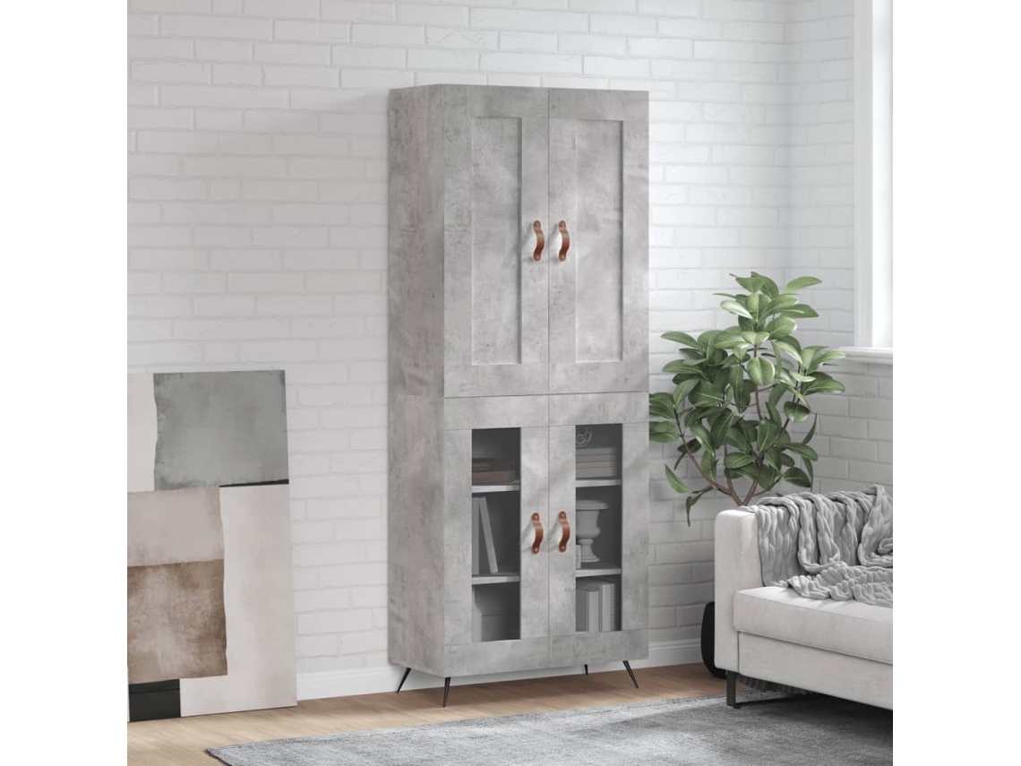 Armario alto 69,5x34x180 cm Derivados de madera Gris Cemento