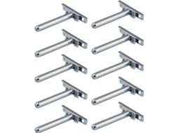10 Suportes de prateleira ocultos, 100mm, metal galvanizado, ajustáveis | S/MARCA