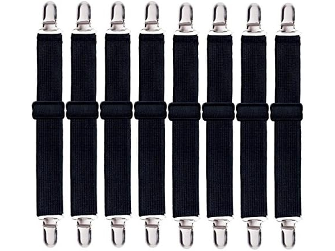 Pacote Com 8 Tiras Para Roupa De Cama, Fivelas Ajustáveis ​​para Lençóis Com Elástico, Clipes Resistentes Para Lençóis E Colchões