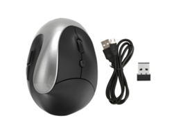 Aetheria mouse Vertical Sem Fio 2.4g Ergonomico 6 Teclas Recarregavel 3 Dpi Ajustavel Plug And Play Cinza